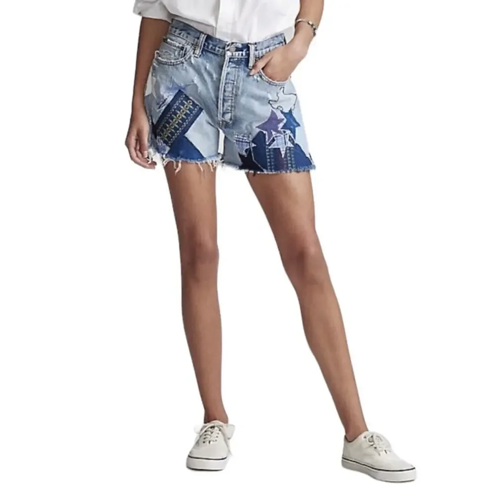 Polo Ralph Lauren Sprighton Boyfriend Patchwork Shorts Womens Size 30 NWT $198 - Picture 3 of 15